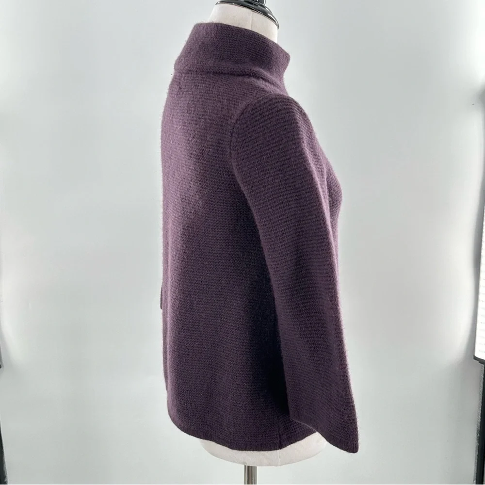 Fenn Wright Manson cardigan sweater M 70% lambswool 20% angora purple lagenlook